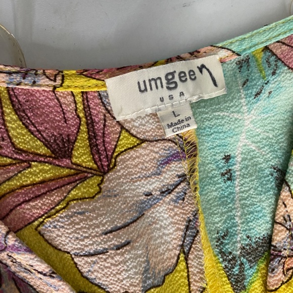 Umgee Yellow Floral Romper with Bell Sleeves and Tie Waist - Picture 12 of 13